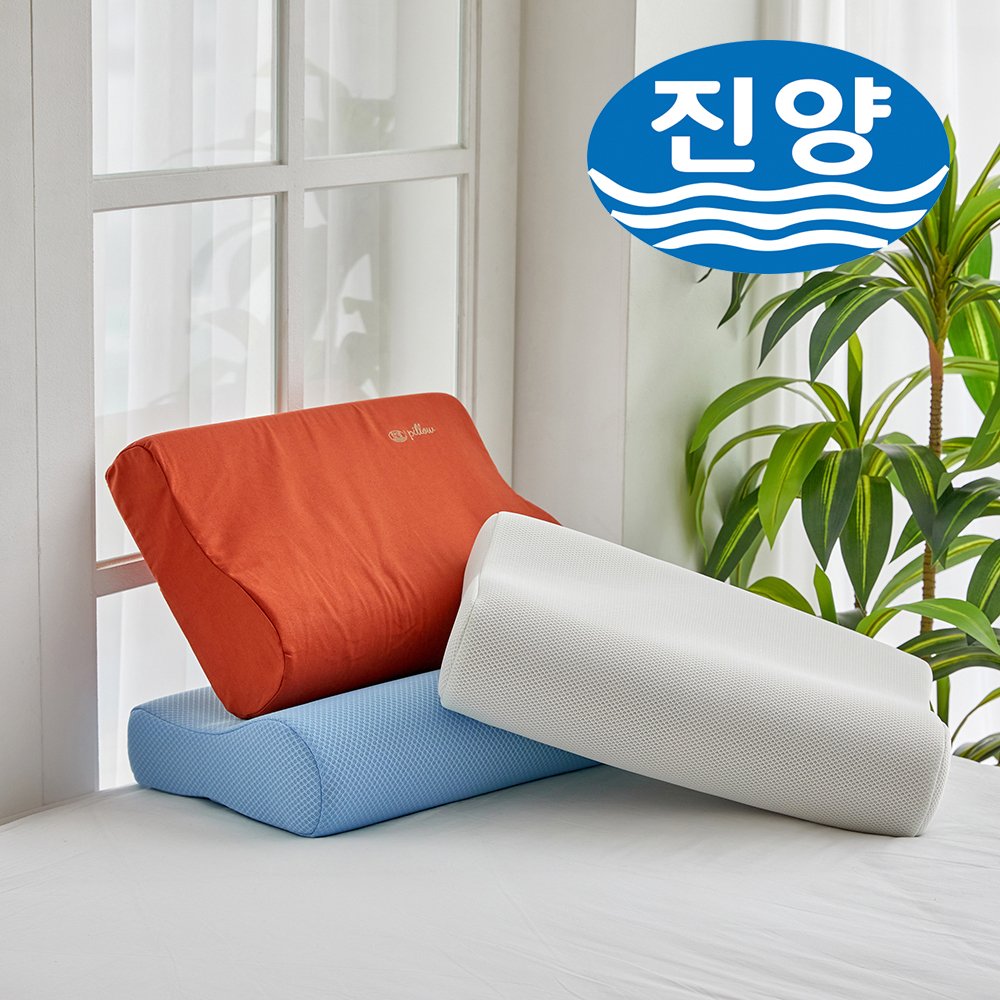 진양 황토 목이편한 경추 메모리폼 베개 여성용 낮은베개 숙면 베게 배개 일자목 벼개 국산 - 메인 이미지