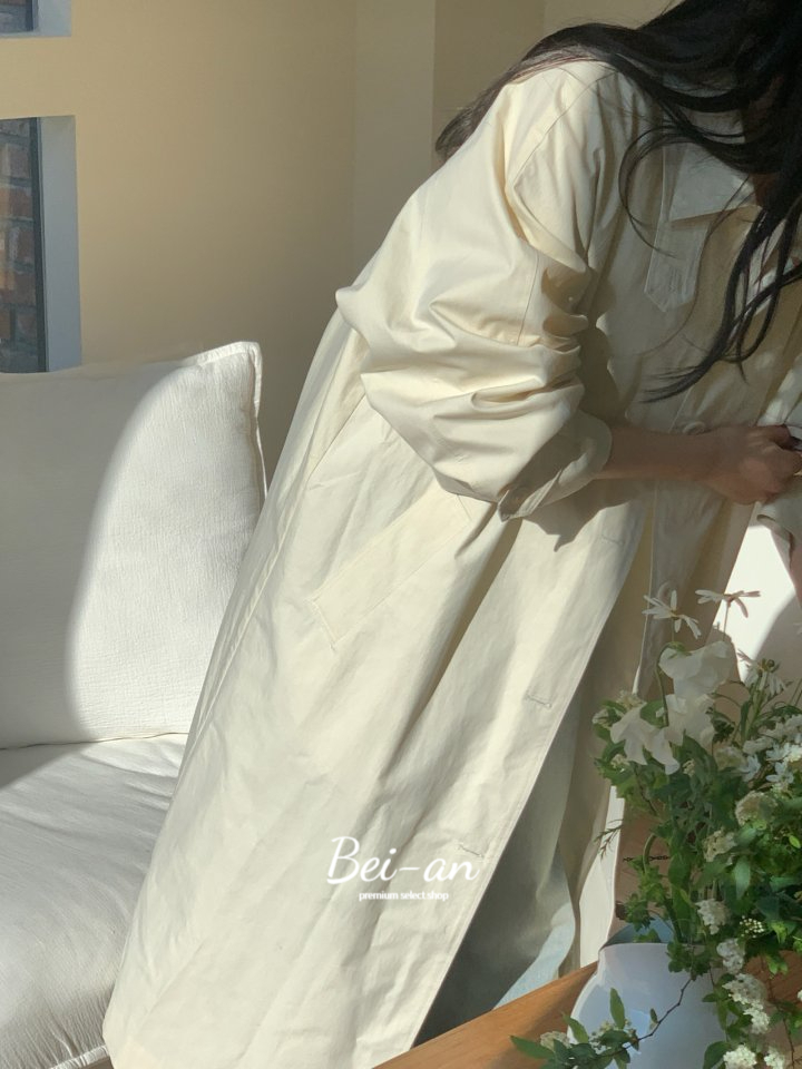 버베인 로하 롱 트렌치 코트 코튼 카라 오버핏 봄 ct 상세 이미지 34
