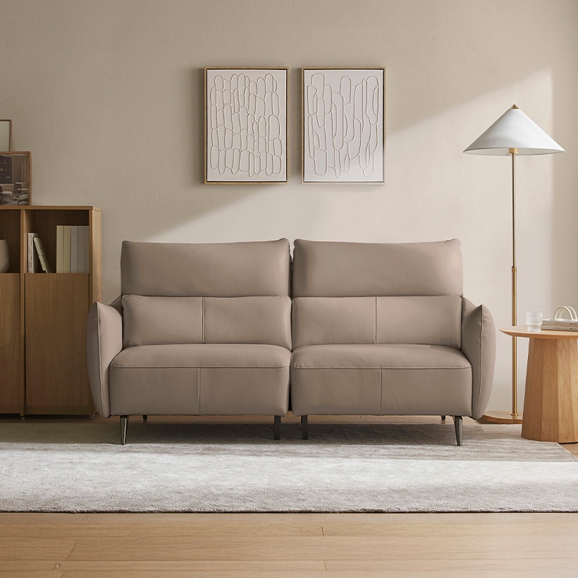 까사미아 루체 가죽소파 스툴미포함, 토프, 3인용