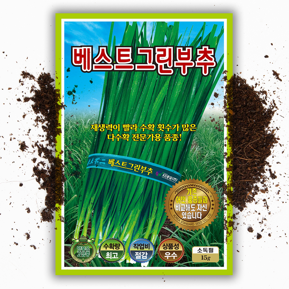 베스트그린 부추씨앗 15g 부추 씨 다수확 상품성 우수 채소 종자 - 상품 이미지