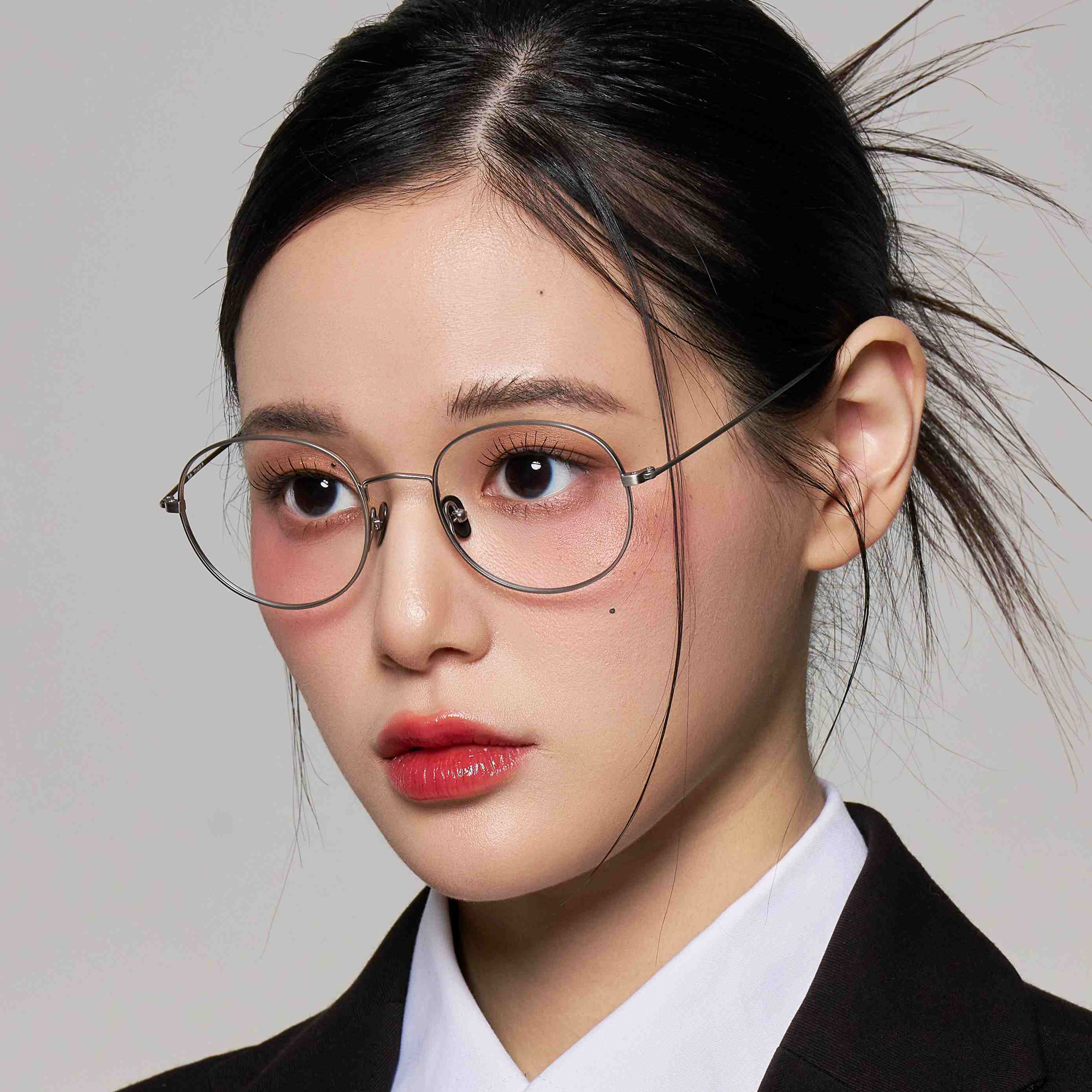 실버 금테 티타늄 안경테 가벼운 초경량 안경 블루라이트차단