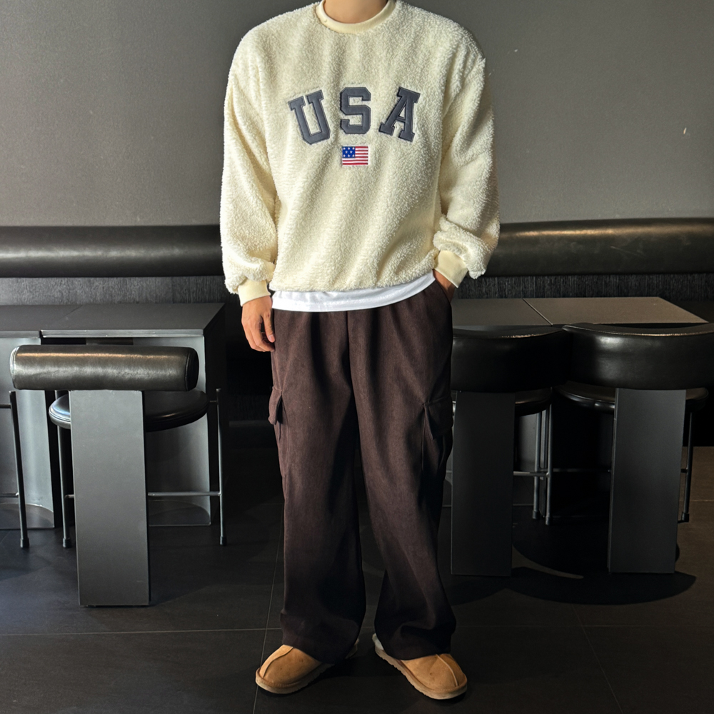 1+1 남자코듀로이팬츠 와이드카고팬츠 골덴바지 - 상세 이미지 5