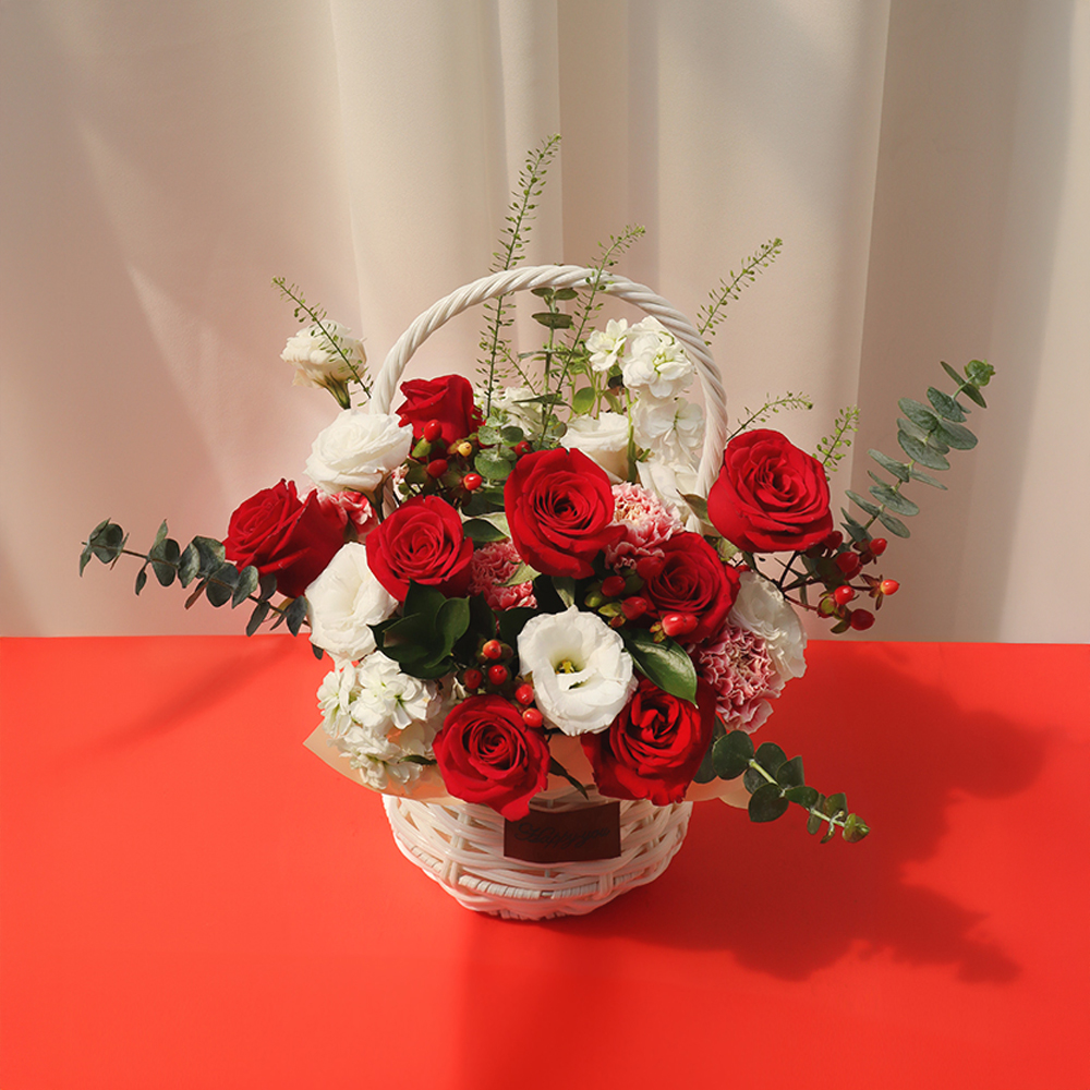레드 빨간 로즈 장미 톤온톤 플라워 꽃다발 생화 꽃바구니 생일 기념일 프로포즈 전국꽃배달