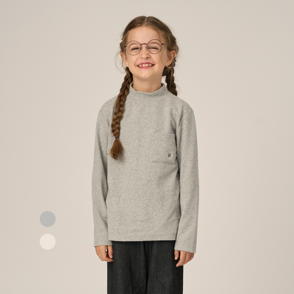 하버드키즈 포켓 반목 기본 긴팔 티셔츠 B4F101