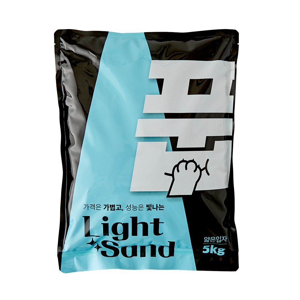 풉 라이트샌드 5kg 얇은입자 벤토나이트 고양이모래 - 메인 이미지