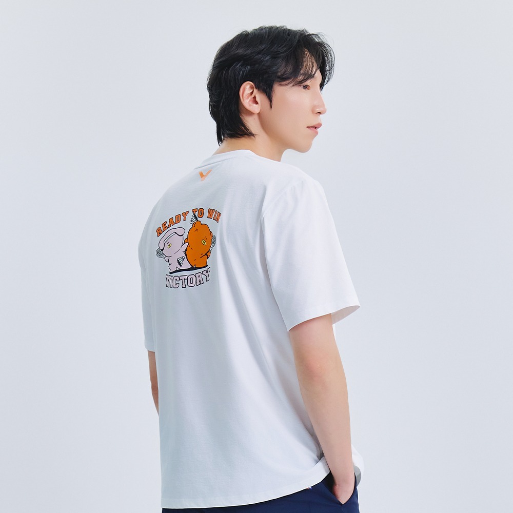 빅터 VICTOR 아울렛 오버핏 반팔 티셔츠 남녀공용 25ATS009U 배드민턴 탁구 스쿼시 스포츠웨어 - 상품 이미지