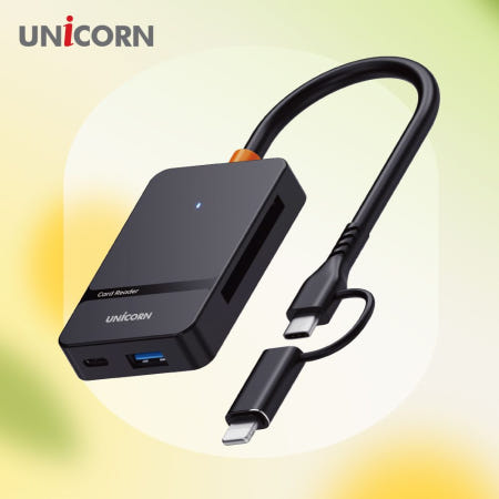 USB3.2 Gen1 최대 5Gbps 빠른 전송속도 지원 Type-C 8핀 케이블 젠더 포함 USB 6in1 통합멀티카드리더기 듀얼컨넥터 XC-7000M