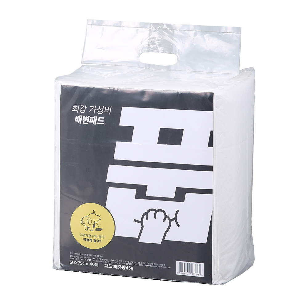 풉 배변패드 대형 60cm x 75cm 40매 강아지패드