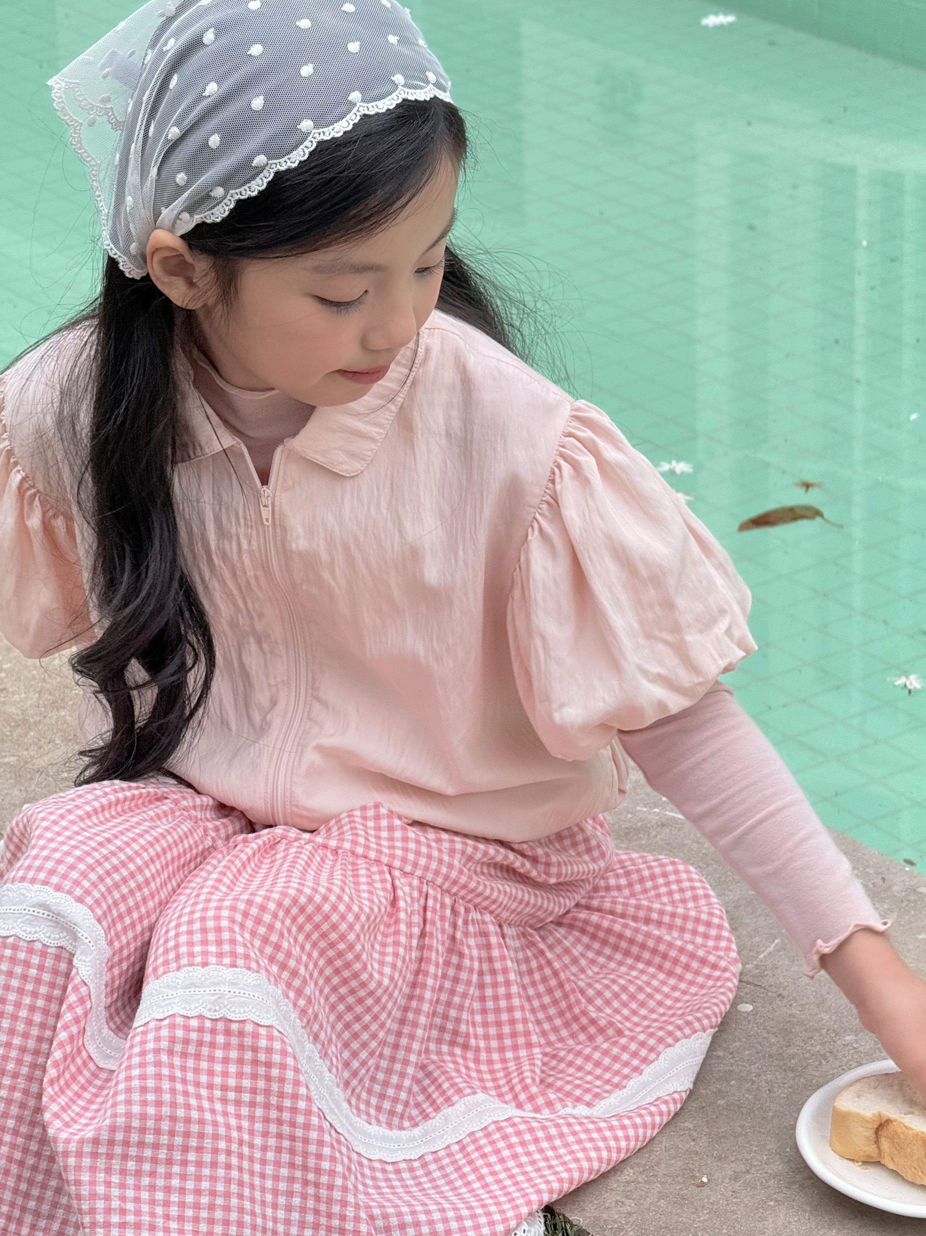 Irene's Closet 인터록 프릴 쿨링 긴팔 티셔츠 유아 주니어 봄 간절기 이미지 8