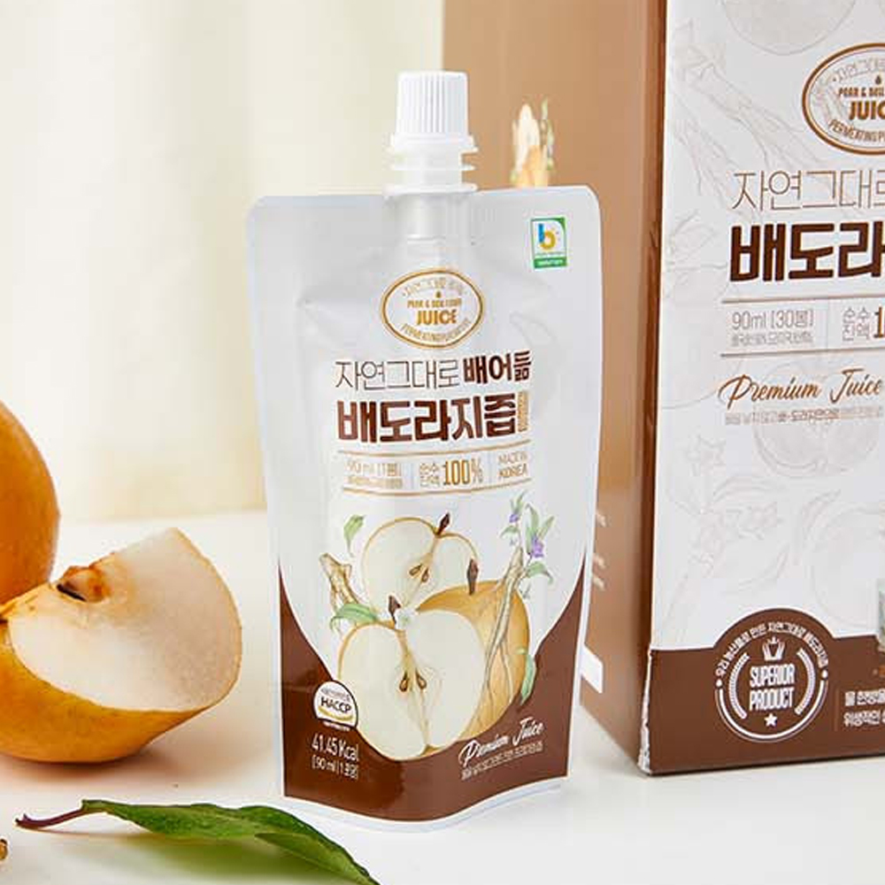 엄마손 배어듦 물한방울 안들어간 국내산 배도라지즙 90ml 30팩 선물세트 - 상세 이미지 5