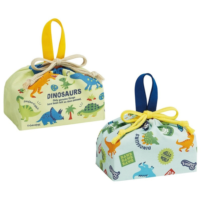 [발주상품 2~4 영업일 후 발송예정] 스케이터 DINOSAURS 캐릭터 도시락 주머니 2개 세트 KB7W - 주방·식기 - 하카타몰