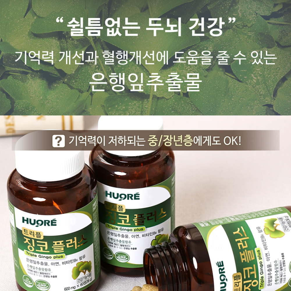 징코 은행잎추출물 혈액순환 트리플징코플러스 60정, 1개 - 상세 이미지 5