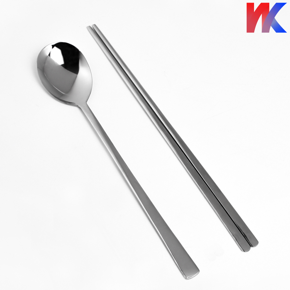 국산 스텐 업소용 식당 수저 숟가락 젓가락 저분 민자 세트 - 상품 이미지
