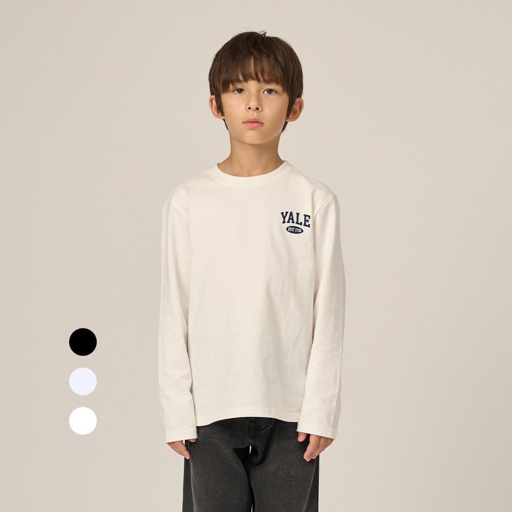 예일키즈 심플 긴팔 티셔츠_A4F002