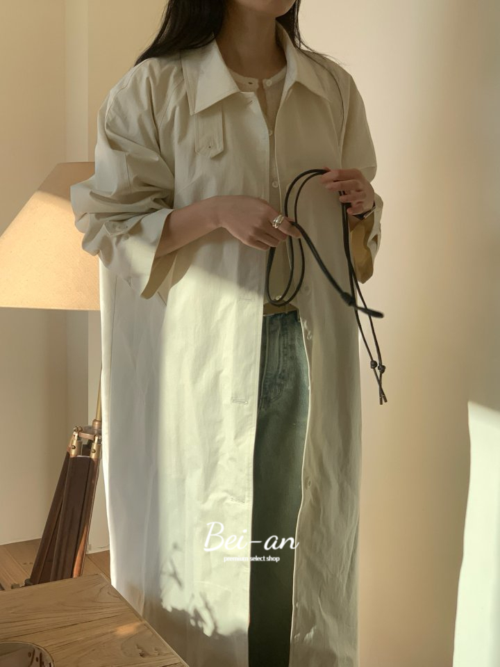 버베인 로하 롱 트렌치 코트 코튼 카라 오버핏 봄 ct 상세 이미지 28