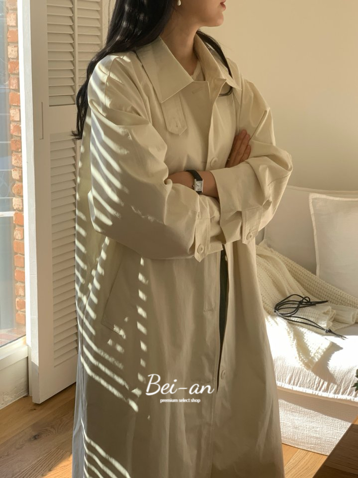 버베인 로하 롱 트렌치 코트 코튼 카라 오버핏 봄 ct 상세 이미지 29
