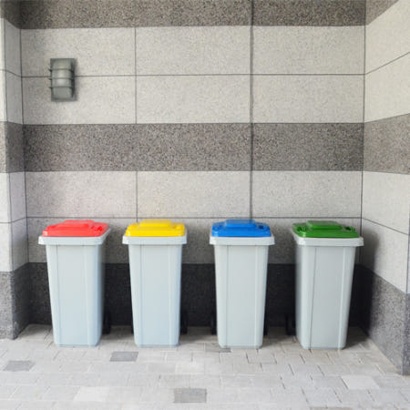 한미스테인레스 히츠 플라스틱분리수거함 식당 음식물쓰레기통 120리터 H6-6