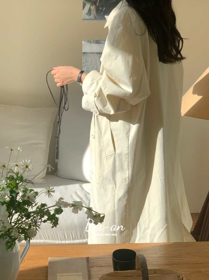 버베인 로하 롱 트렌치 코트 코튼 카라 오버핏 봄 ct 상세 이미지 37
