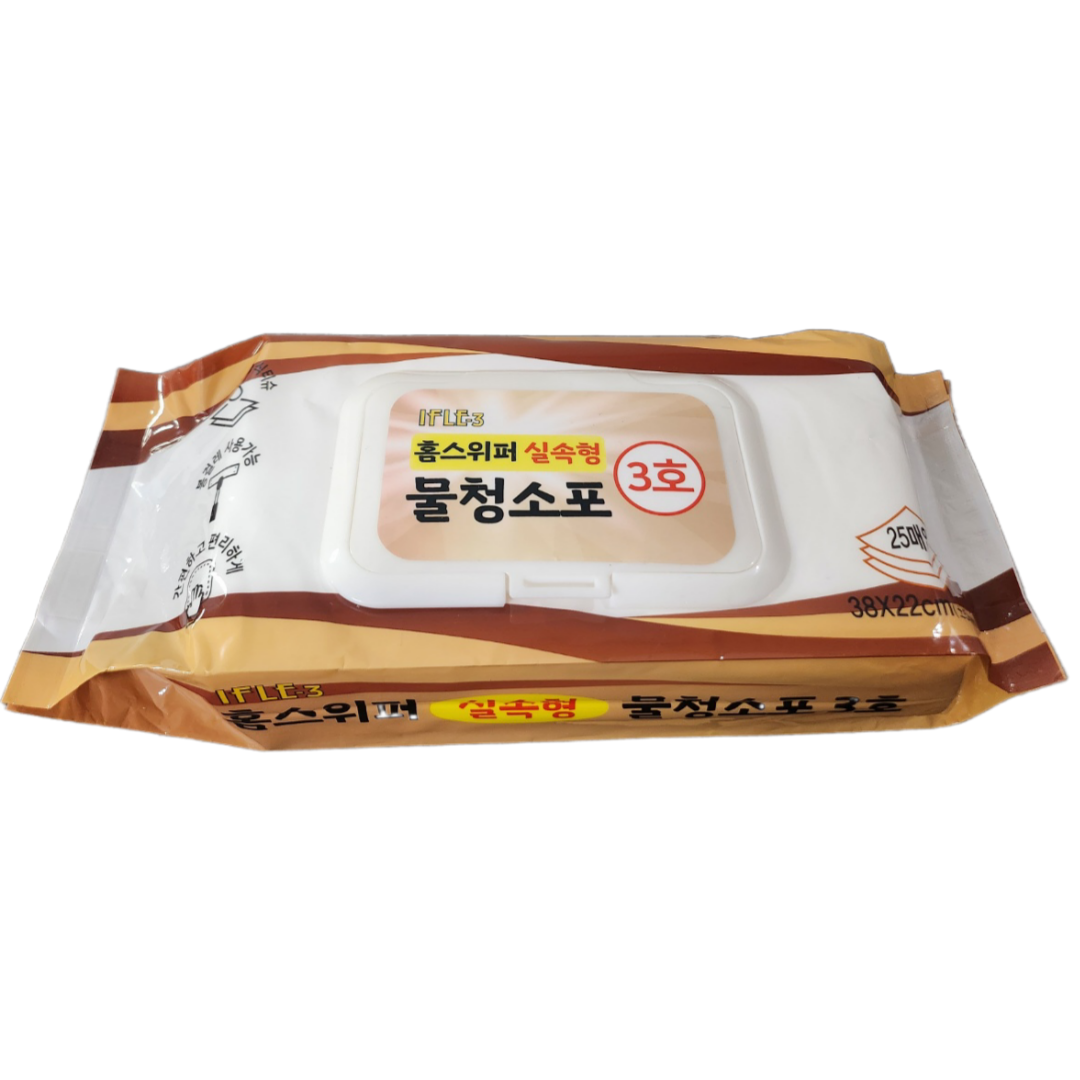 거실 방 바닥 청소 물 걸레 걸래 포 실속형 물청소포 3호 25매입 이플 (4549) - 상세 이미지 2