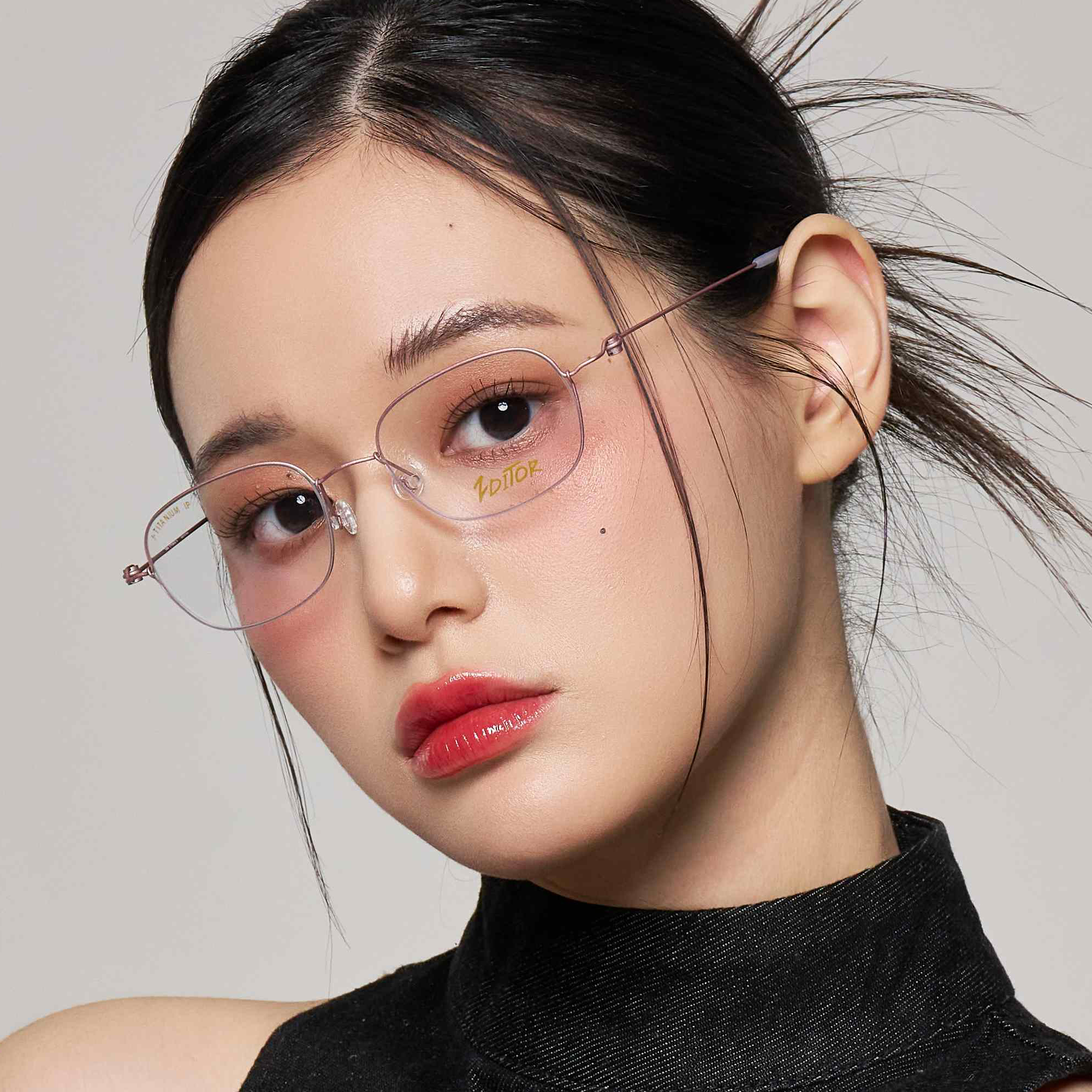 블루라이트차단 무나사 사각 가벼운 티타늄 안경테 얇은실테 안경 긱시크 - 상세 이미지 3
