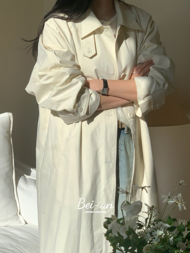 버베인 로하 롱 트렌치 코트 코튼 카라 오버핏 봄 ct 상세 이미지 26