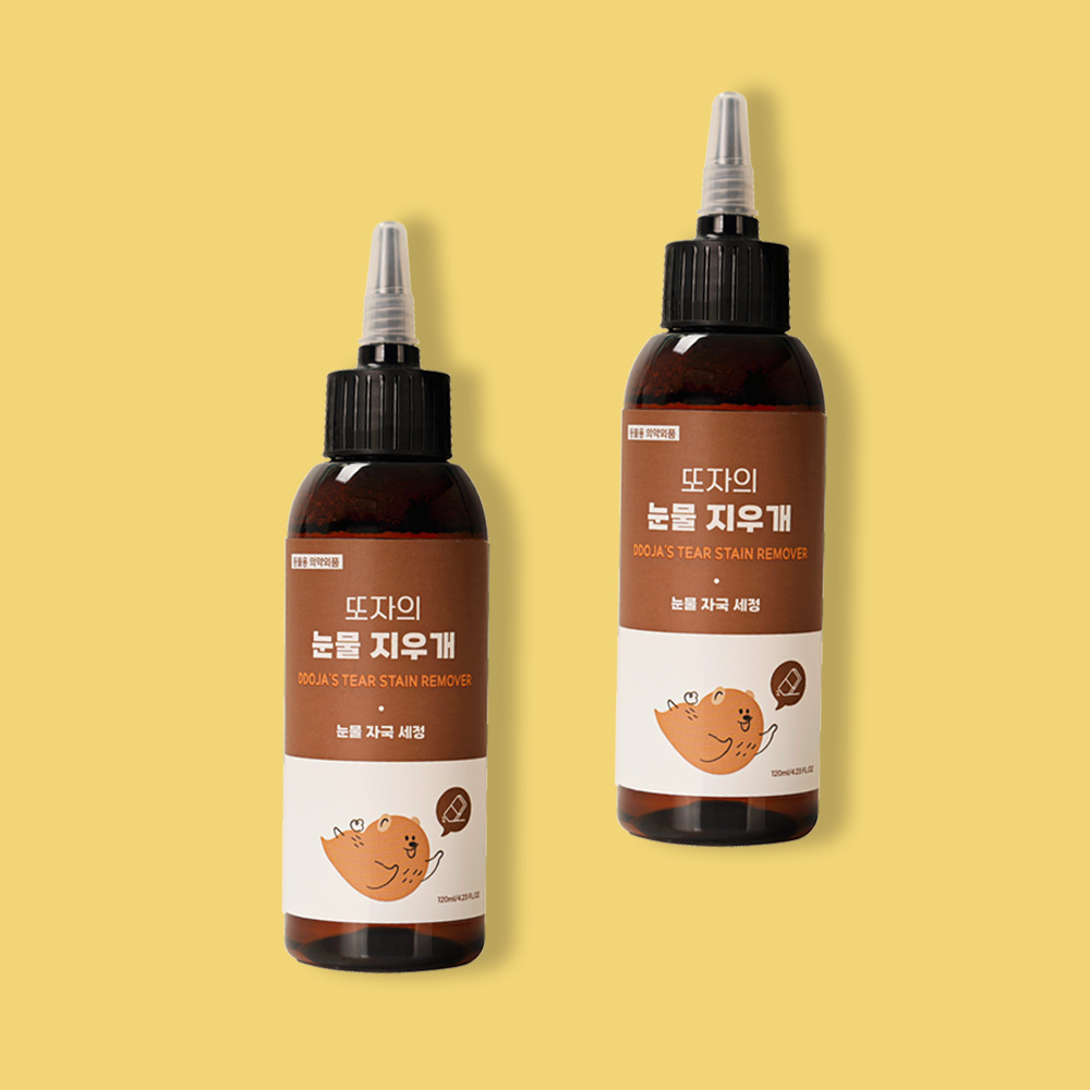 또자 눈물지우개 강아지 댕댕이 눈꼽 눈물자국 말끔히 티어스테인 리무버 120ml, 2개