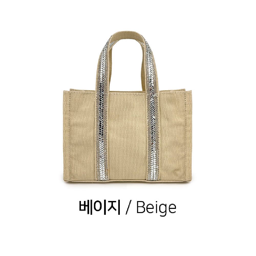 에코 캔버스 스퀘어 토트 크로스백 미니멀 사각 가벼운 미니 작은 토트백 가방 - 상세 이미지 5