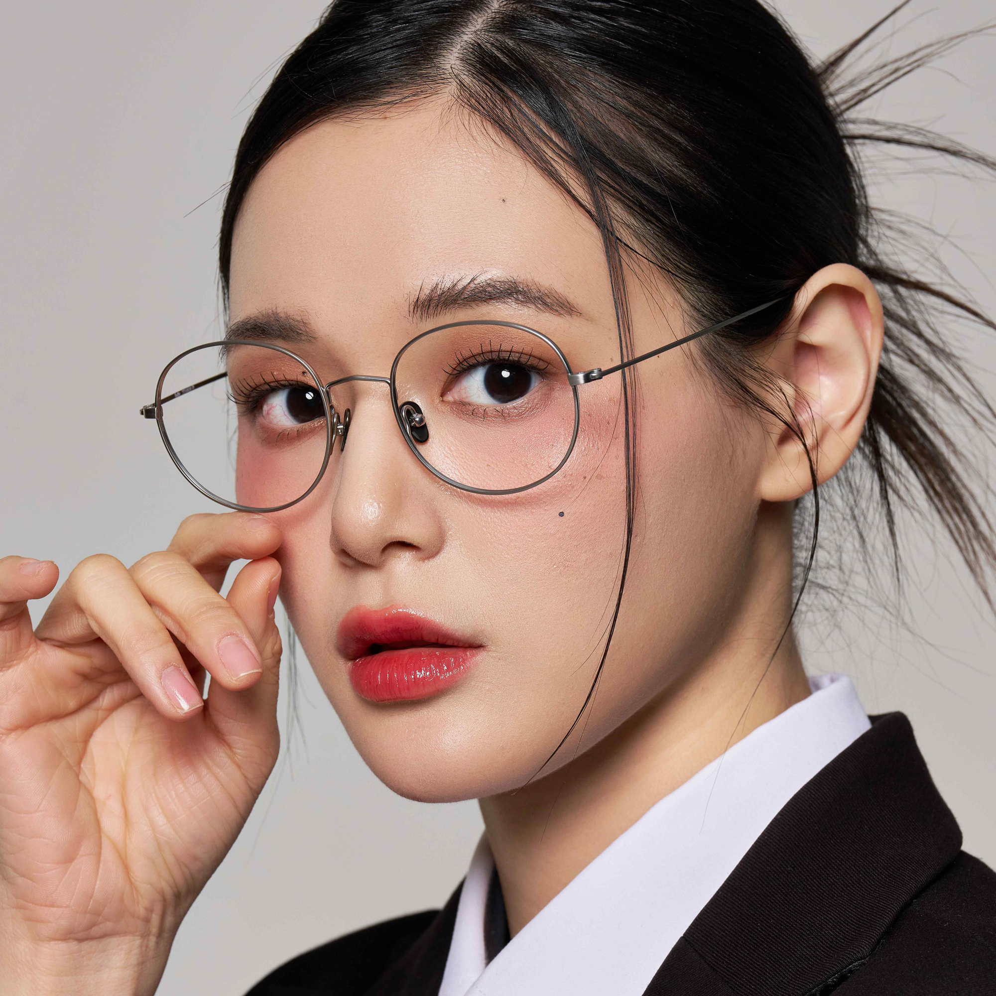 실버 금테 티타늄 안경테 가벼운 초경량 안경 블루라이트차단