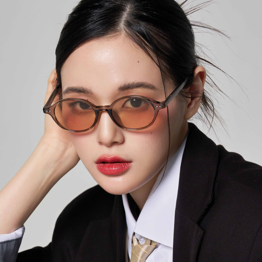 데일리 라운드 패션 자외선차단 오벌형 너드 긱시크 틴트 선글라스