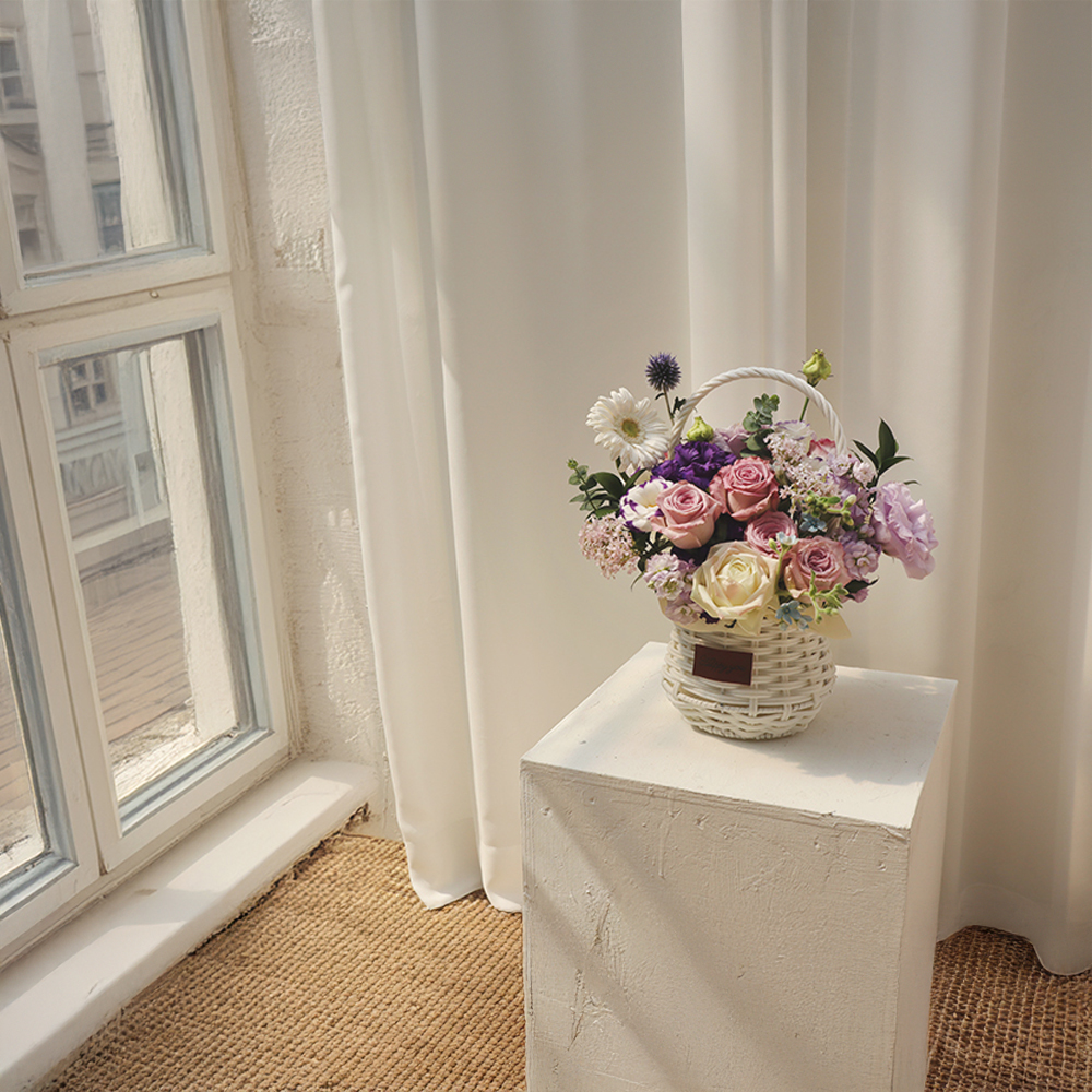 파스텔 보라 바이올렛 톤온톤 플라워 꽃다발 생화 꽃바구니 생일 기념일 프로포즈 전국꽃배달