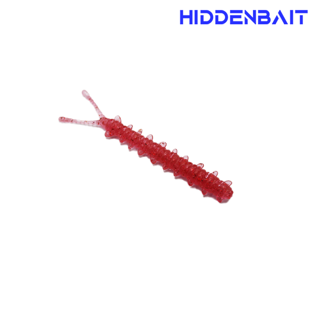 히든베이트 데이모스 아징웜 전갱이 볼락웜 볼락루어 UV점발광 송어 014 CHERRY RED FLAKE, 4.5cm - 상품 이미지