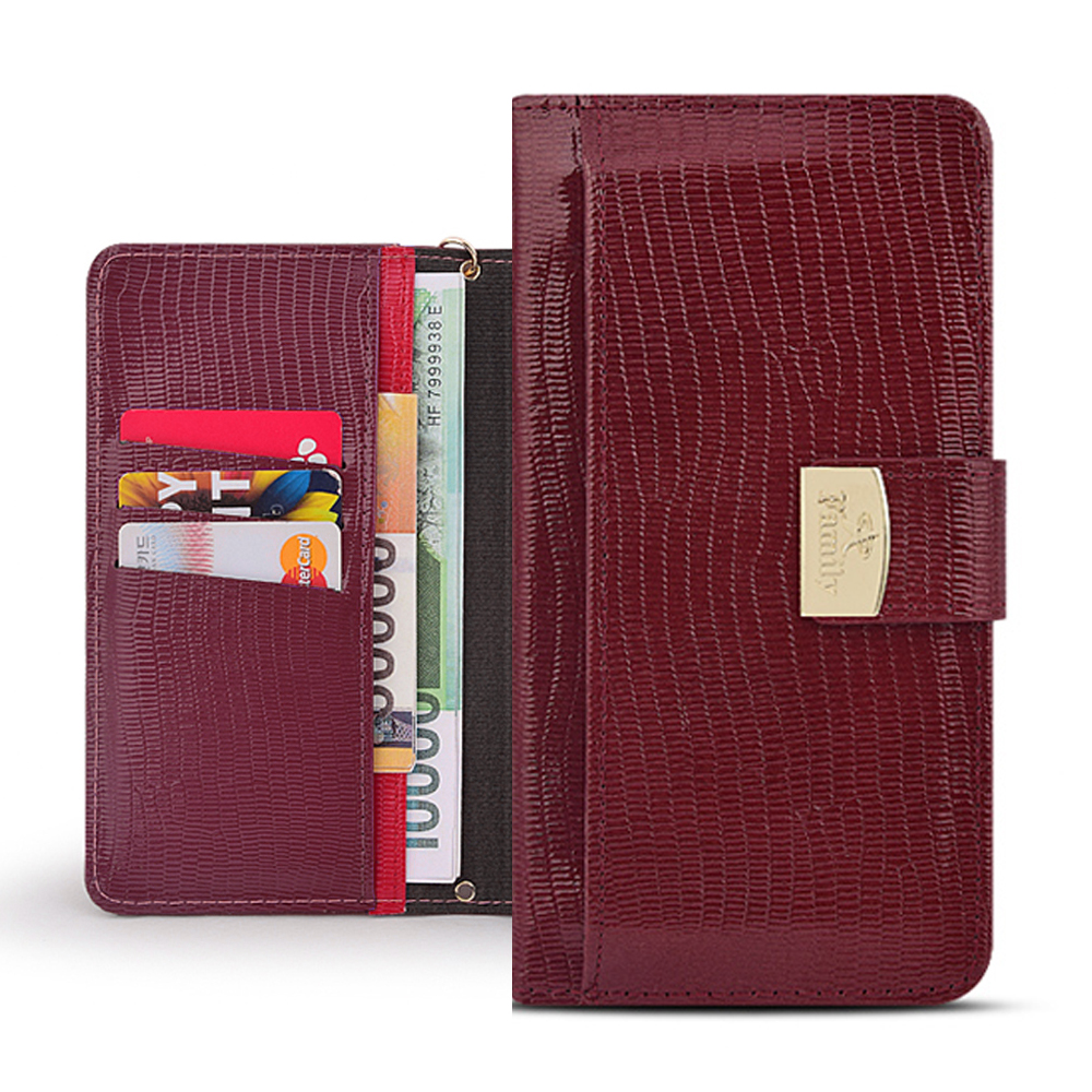 헤밀리 천연소가죽 지갑 케이스 레드, 갤럭시A16 - 상세 이미지 2