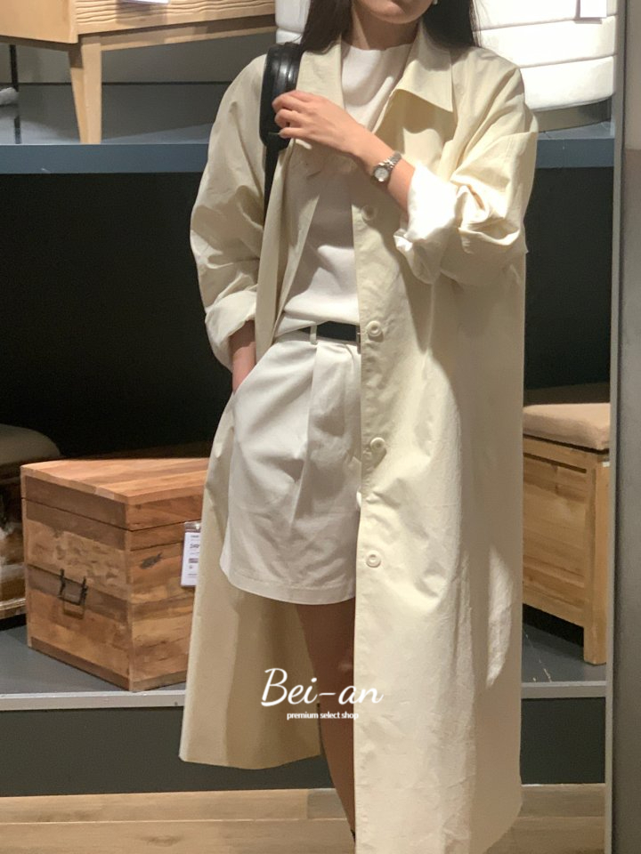 버베인 로하 롱 트렌치 코트 코튼 카라 오버핏 봄 ct 상세 이미지 9