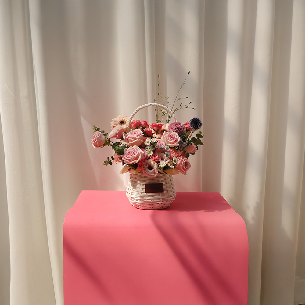 파스텔 핑크 톤온톤 플라워 꽃다발 생화 꽃바구니 생일 기념일 프로포즈 전국꽃배달 - 상세 이미지 5