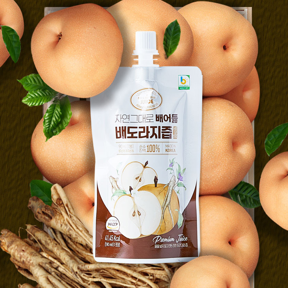 엄마손 배어듦 물한방울 안들어간 국내산 배도라지즙 90ml 30팩 선물세트 - 상세 이미지 4