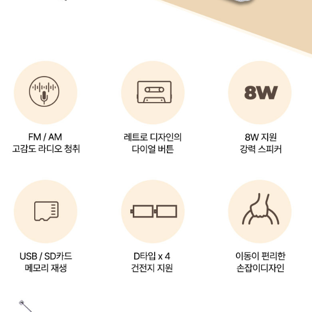 대형 라디오 효 오디오 어르신 라디오 노인 주방용 옛날 라디오 - 상세 이미지 3