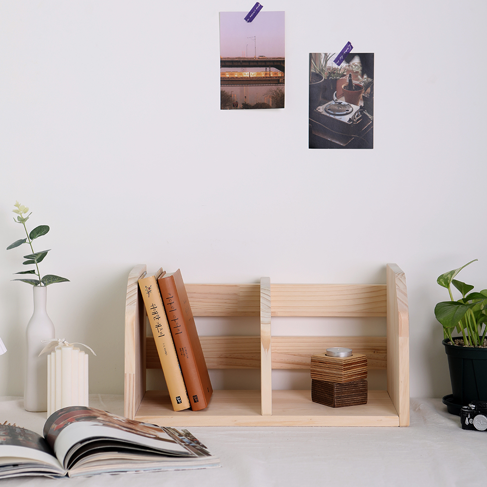 미니책꽂이 원목 책상 책꽂이 우드 1단 2단 3단 심플 간이 300