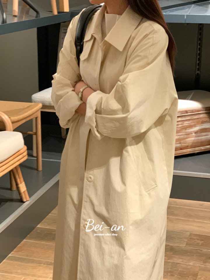 버베인 로하 롱 트렌치 코트 코튼 카라 오버핏 봄 ct 상세 이미지 6