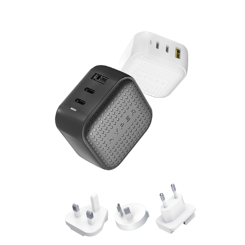 하이퍼주스 큐브 65W PD 충전기 C타입 멀티 GaN hj265+해외여행 플러그