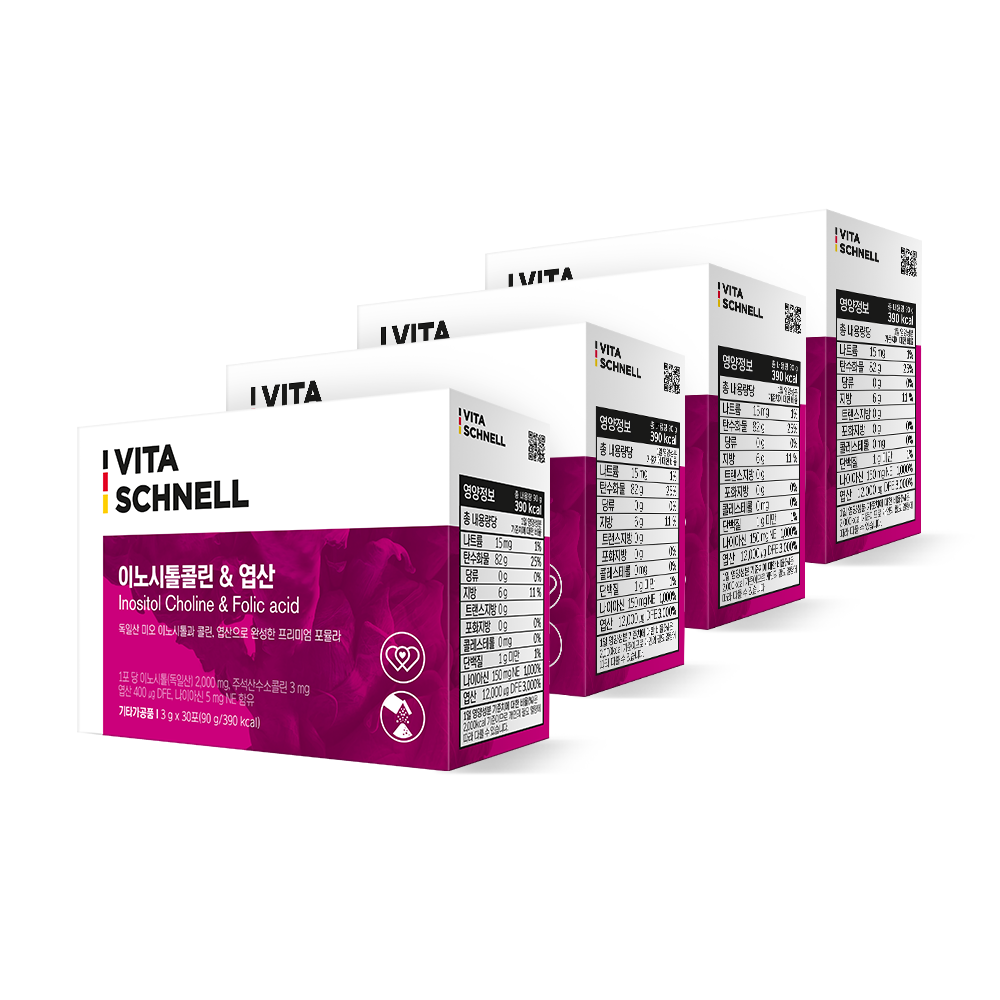 비타슈넬 미오 이노시톨 콜린 & 엽산 4박스 4개월분 나이아신