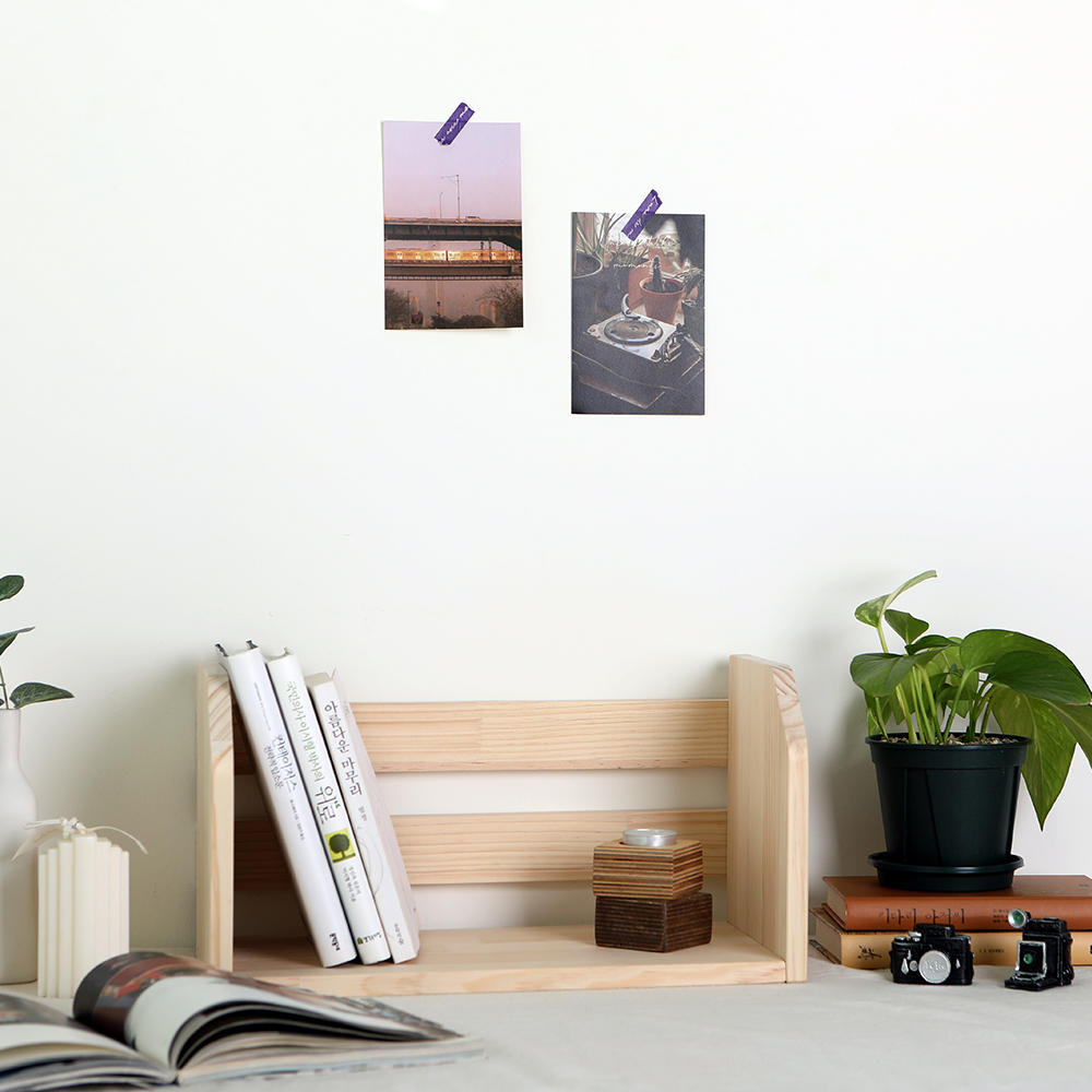 미니책꽂이 원목 책상 책꽂이 우드 1단 2단 3단 심플 간이 300