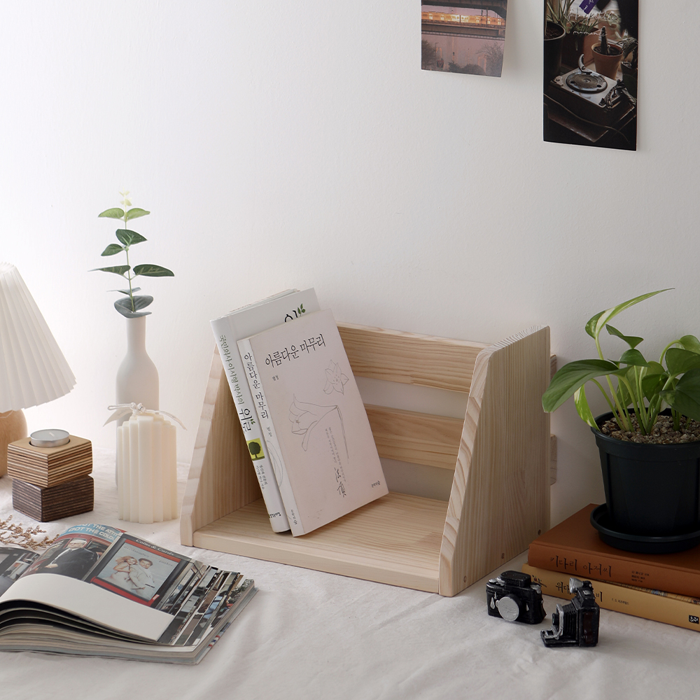 미니책꽂이 원목 책상 책꽂이 우드 1단 2단 3단 심플 간이 300