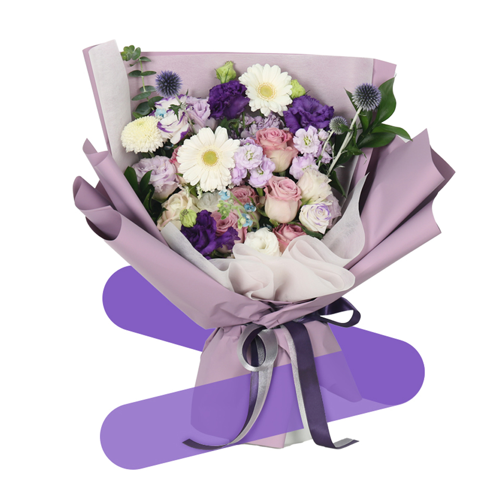 파스텔 보라 바이올렛 톤온톤 플라워 꽃다발 생화 꽃바구니 생일 기념일 프로포즈 전국꽃배달