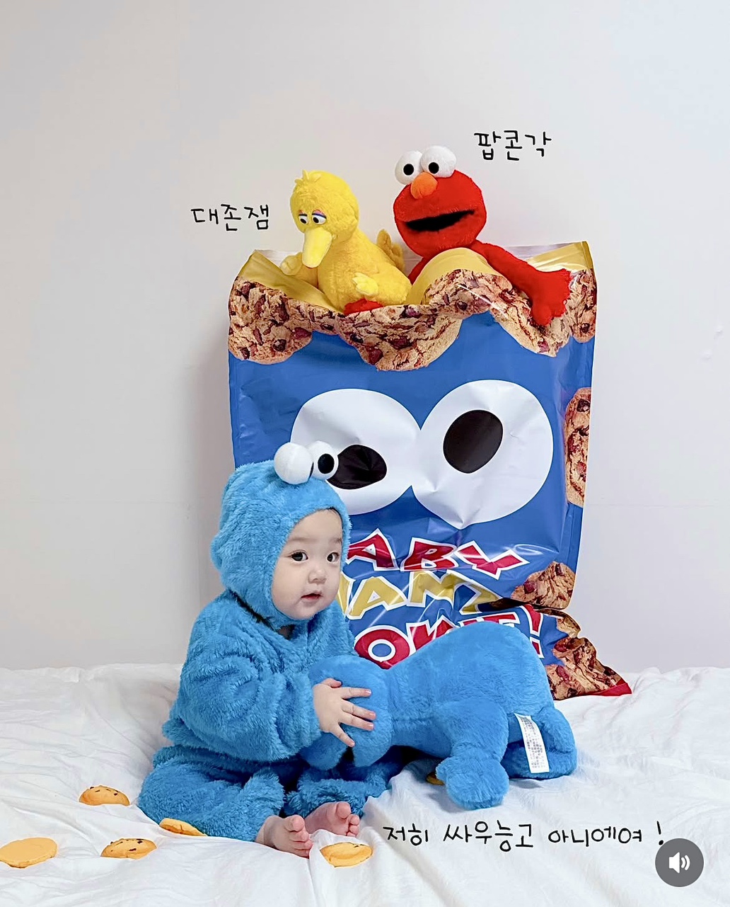 (소품대여 / 툴리툴리) 베이비쿠키몬 아기 셀프촬영 50일 100일 200일 대형과자봉지 - 상세 이미지 5