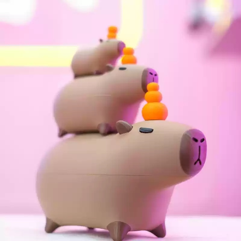 카피바라 피규어 악세사리 선물 모니터 미니어쳐 귀여운 미니어처 모형 장난감 동물 - 상세 이미지 5