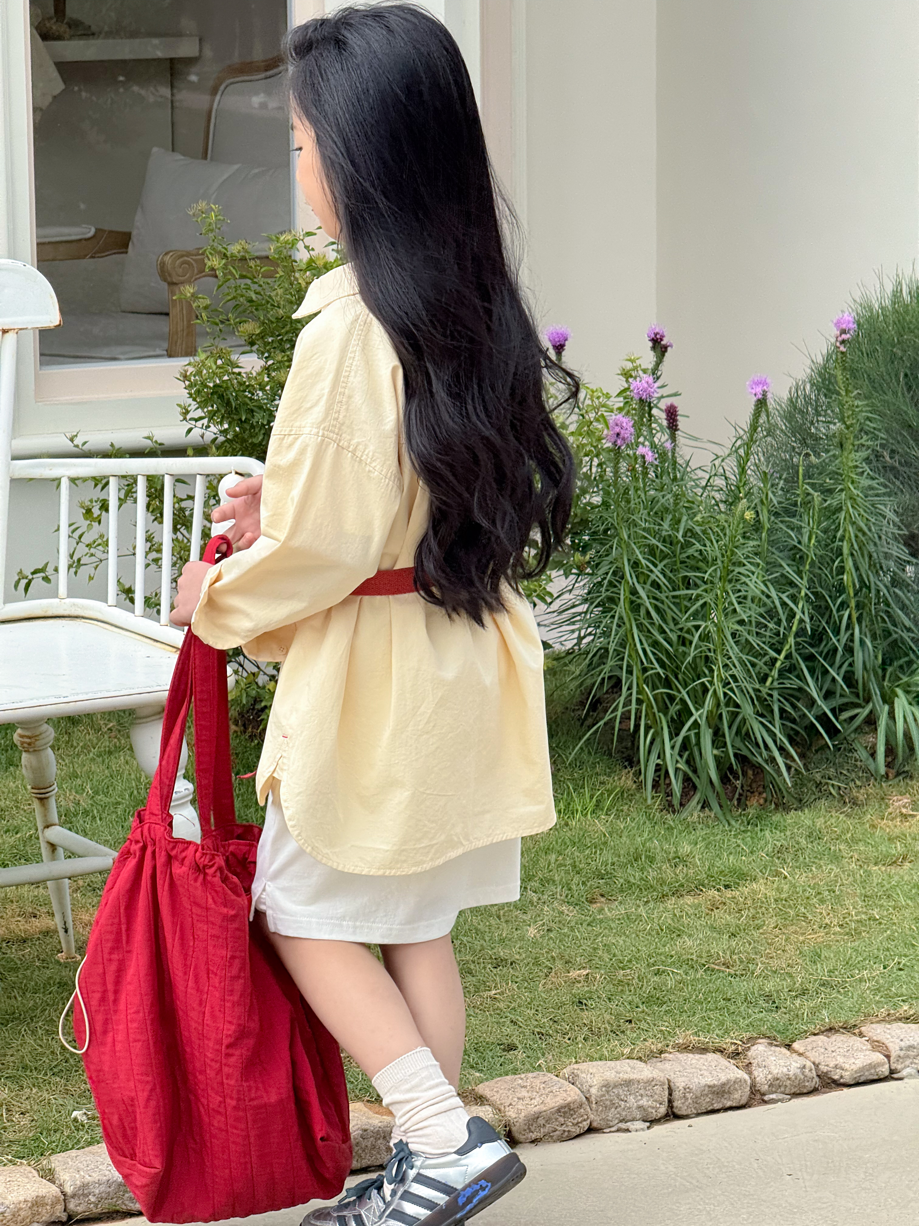Irene's Closet 빅포켓 박시 롱 셔츠 유아 주니어 봄 간절기 - 상세 이미지 4