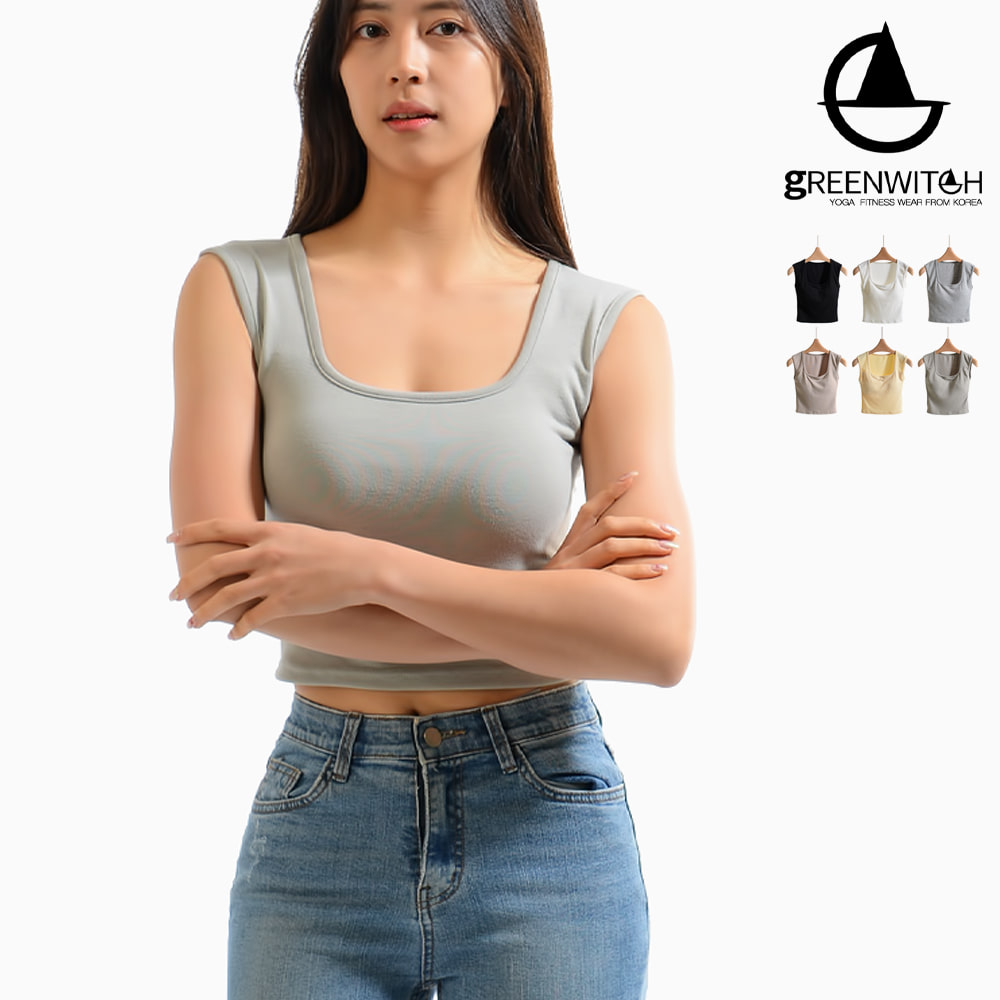 그리니치 노출NO 부유방커버 캡내장 크롭탑 브라탑 요가복 - 상세 이미지 4