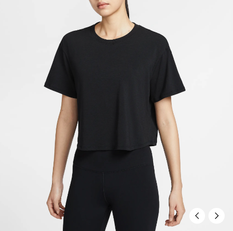 국내매장 나이키 원 릴랙스드 드라이 핏 크롭 반팔 탑 요가티셔츠 D4 HJ1066-010