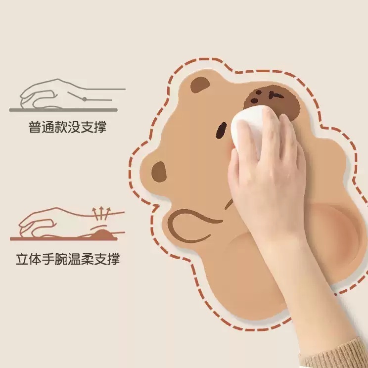 카피바라 마우스패드 키보드 패드 장패드 매트 책상 동물 꾸미기 캐릭터 귀여운 - 상세 이미지 3