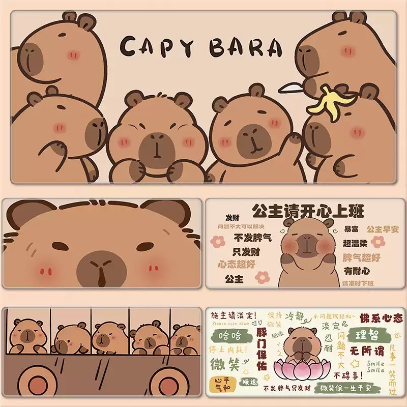 카피바라 마우스패드 사무실 폭신 데스크 캐릭터 테이블 꾸미기 책상 장패드 패드 - 상세 이미지 2